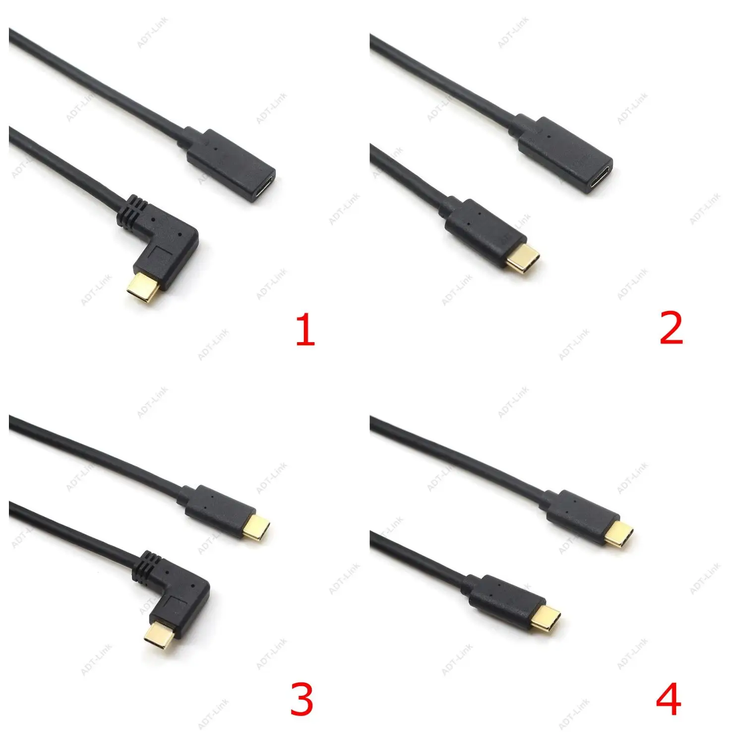 

0.3M 0.6M 1M 1.8M USB Type C Extension Cable USB 3.1 Angled Data Cable USB-C Male to Female male Extending Wire Extender Cord