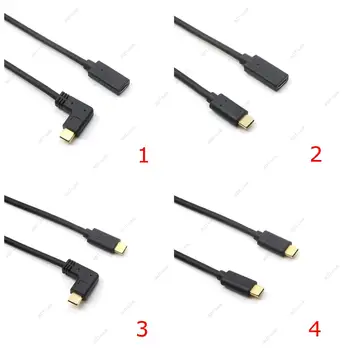 

0.3M 0.6M 1M 1.8M USB Type C Extension Cable USB 3.1 Angled Data Cable USB-C Male to Female male Extending Wire Extender Cord