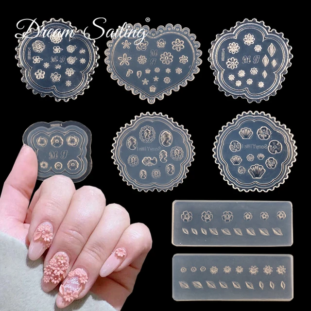 3D Silicone Mold Nail Art Stamping Nail Carving Sculpture Acrylic