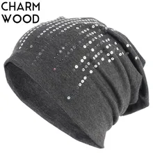 Женская Шапка-бини, модная Серебряная шапка с блестками, шапочки-бини для женщин, черная хлопковая кепка-Балаклава, JS290C
