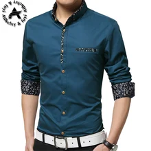2016 New Autumn Fashion Brand Men Clothes Slim Fit Men Long Sleeve Shirt Men Polka Dot Casual Men Shirt Social Plus Size 5XL