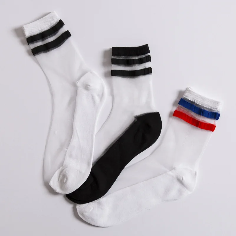 Sexy Lace Mesh Fishnet Socks Mixed Fiber Transparent Stretch Elasticity Ankle Net Yarn Thin Women Cool Socks 1pair=2pcs ws168 - Image 5