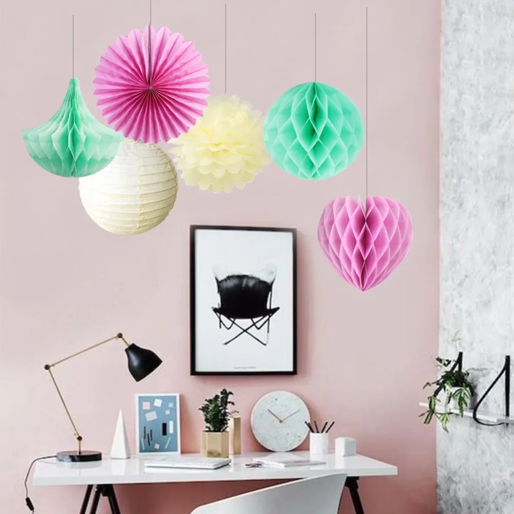 

Sunbeauty 6pcs Paper Party Decorations Diy Mint Theme Tissue Paper Flower Decorations Birthdays Wedding Home Party Decorations