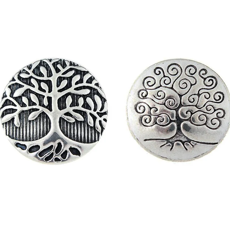 

10pcs/lot 2019 Snap Jewelry Metal Snap Button fit 18mm Snap Bracelets Tree of Life Snap Necklace Valentine's Day Gift For Women