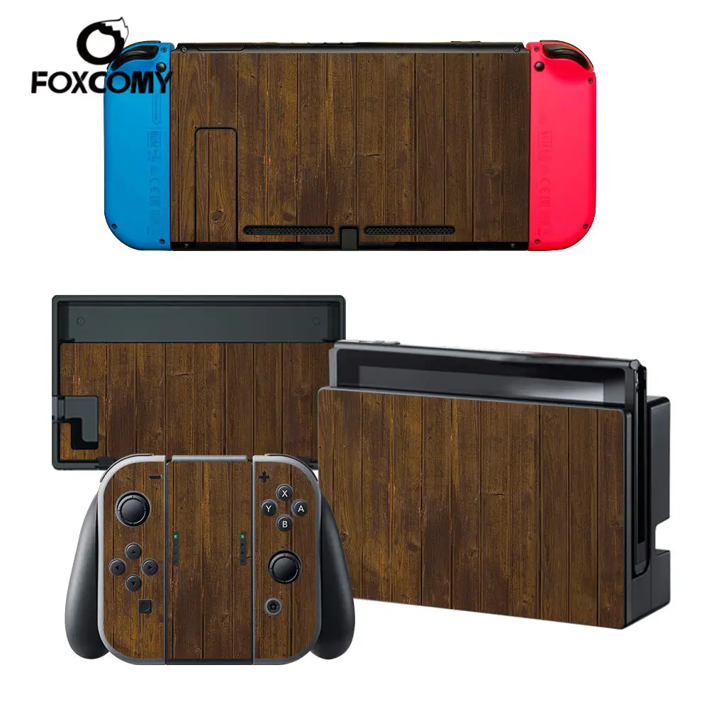 

Wood Leopard print Custom Vinyl Console Cover For Nintend Switch Skin Stickers Controller Protective For NS Switch