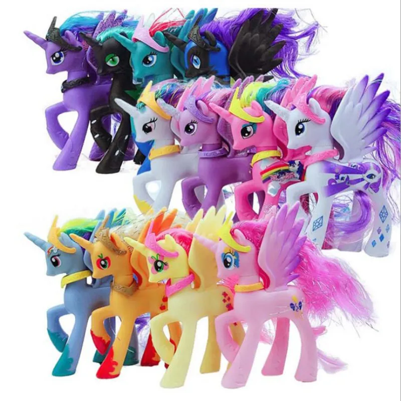 14 см My little pony Симпатичные ПВХ Единорог ПВХ маленькая пони лошадь фигурки Куклы для девочек на день рождения Рождественский подарок