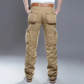 

New Men Summer Cotton Wear Resistant Cargo Work Pants with Multi Pouches LMH66