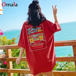 Корейский стиль футболки для женщин уличная мода свободные хлопковая футболка лето Kpop футболка с буквенным принтом женский короткий рукав