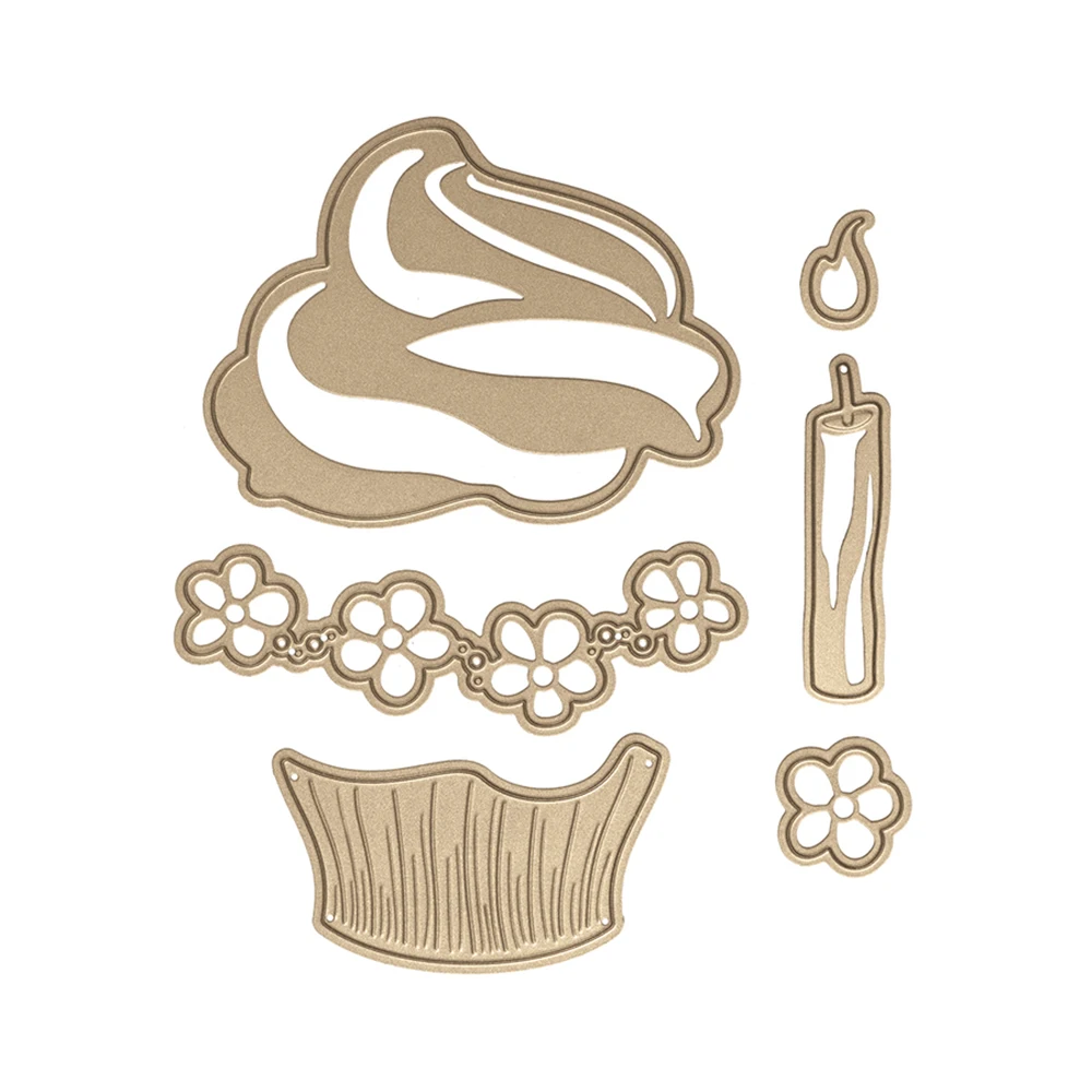 

Ice Cream Cake Candle Metal Die Cuts Cutting Dies For Scrapbooking Embossing Decorative Crafts DIY Paper Cards New 2018 Diecut