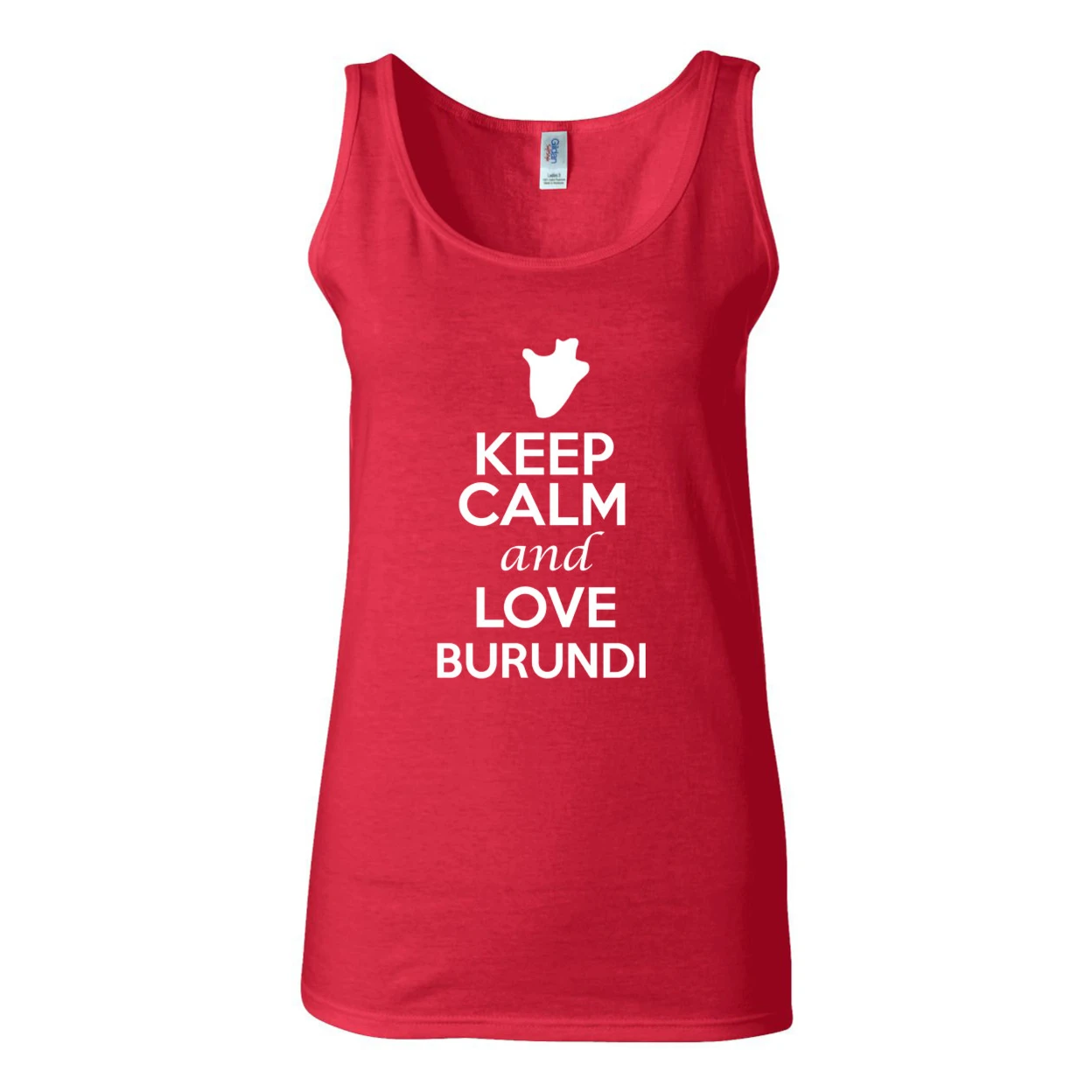 Junior Keep Calm And Love Burundi Country Patriotic Novelty Sleeveless Tank Top 1252