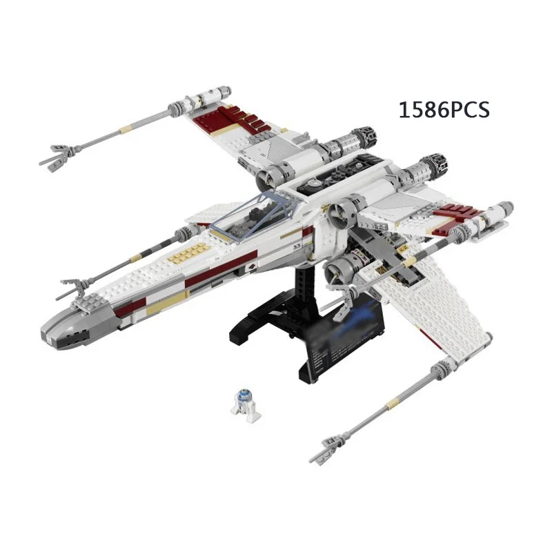 

1586PCS Star Space Wars Red Five X-Wing Starfighter Building Block R2-D2 Robto Bricks Compatible 10240 Toy for Kids Gifts