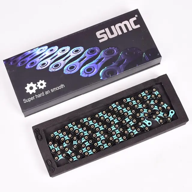 Sumc-ゴールドレインボーバイクチェーン,超軽量,マウンテン
