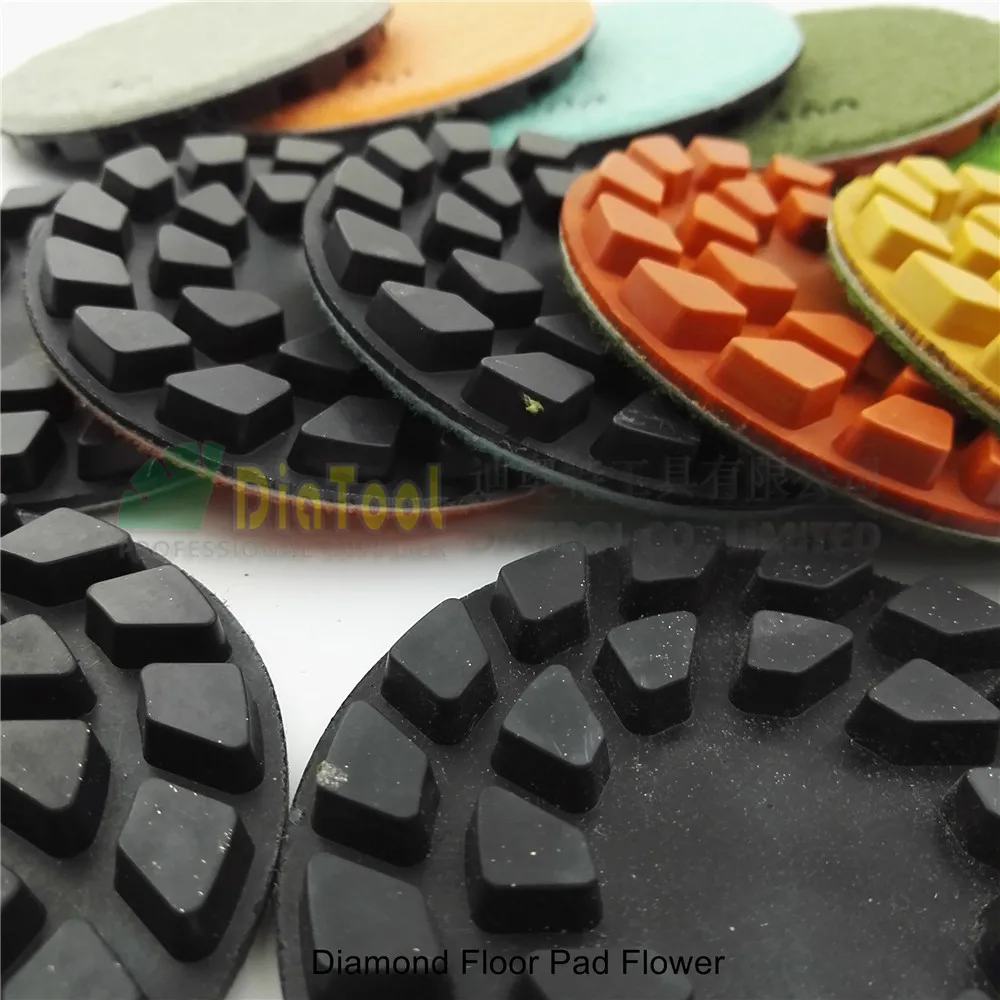 DIATOOL 9pcs 100mm #400 diamond floor sanding disc Flower type 4" Resin bond diamond floor renew polishing pads