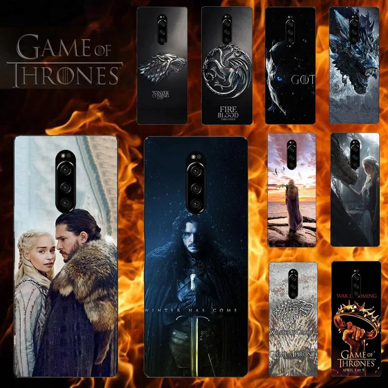 

Phone Case For Sony Xperia 1 Xperia1 phone Back Case For Sony Xperia 1 For Game Of Thrones seasons 8 Cover Bags Jon Snow Dragon