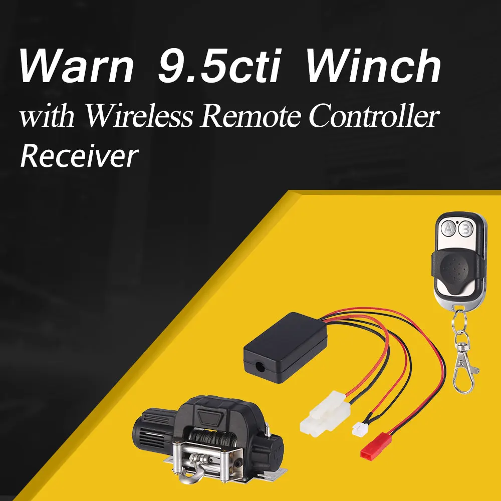

Warn 9.5cti Winch with Wireless Remote Controller Receiver for HSP 1/10 Redcat Tamiya Axial SCX10 RC Crawler Car
