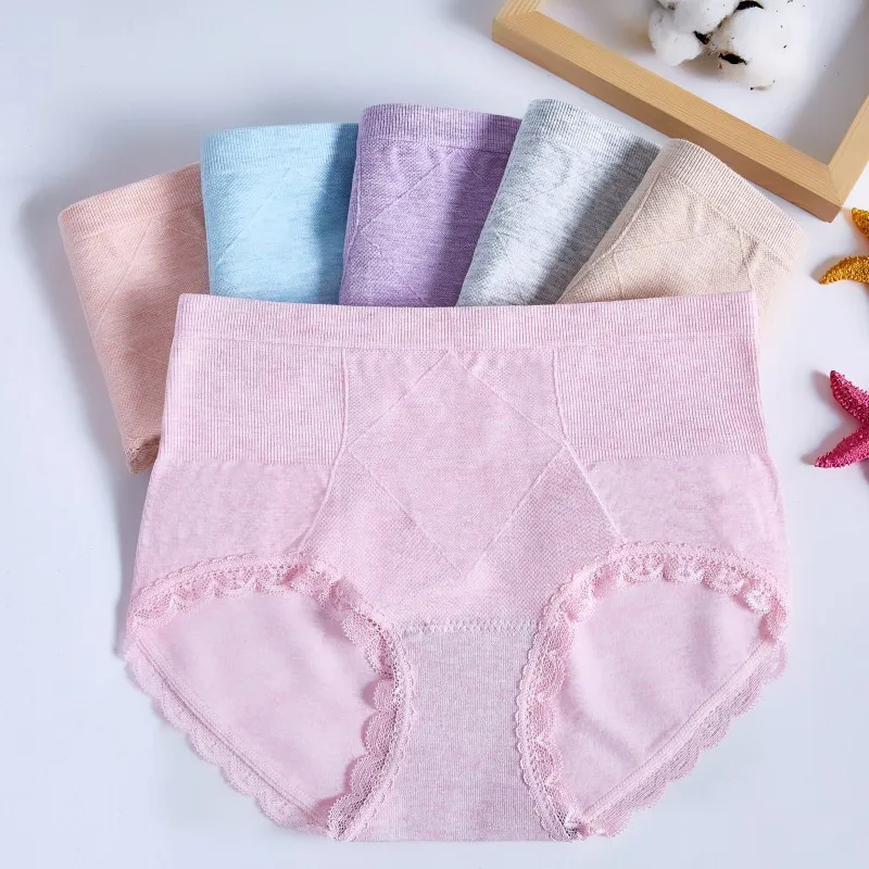 

Solid Color Panties Women Seamless Cotton Underwear Soft Lace Panties Breathable Lingerie For Ladies Culotte Femme