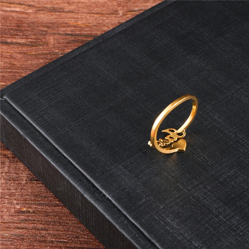 Персонализированные Индивидуальные именные Кольца Сердце выгравированное имя кольцо из нержавеющей стали золотые кольца для женщин юбилей Ювелирные изделия Подарки