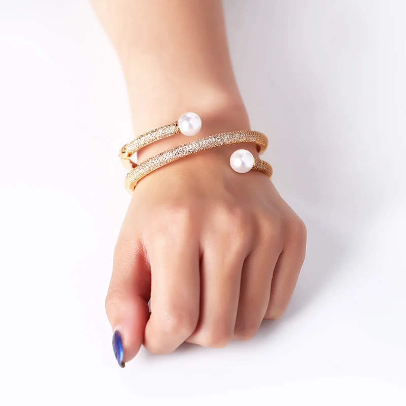 OCESRIO, роскошные золотые жемчужные браслеты и браслеты, женские открытые браслеты-манжеты для женщин, joyas, подарок матери, массивные ювелирные изделия, brt-a57