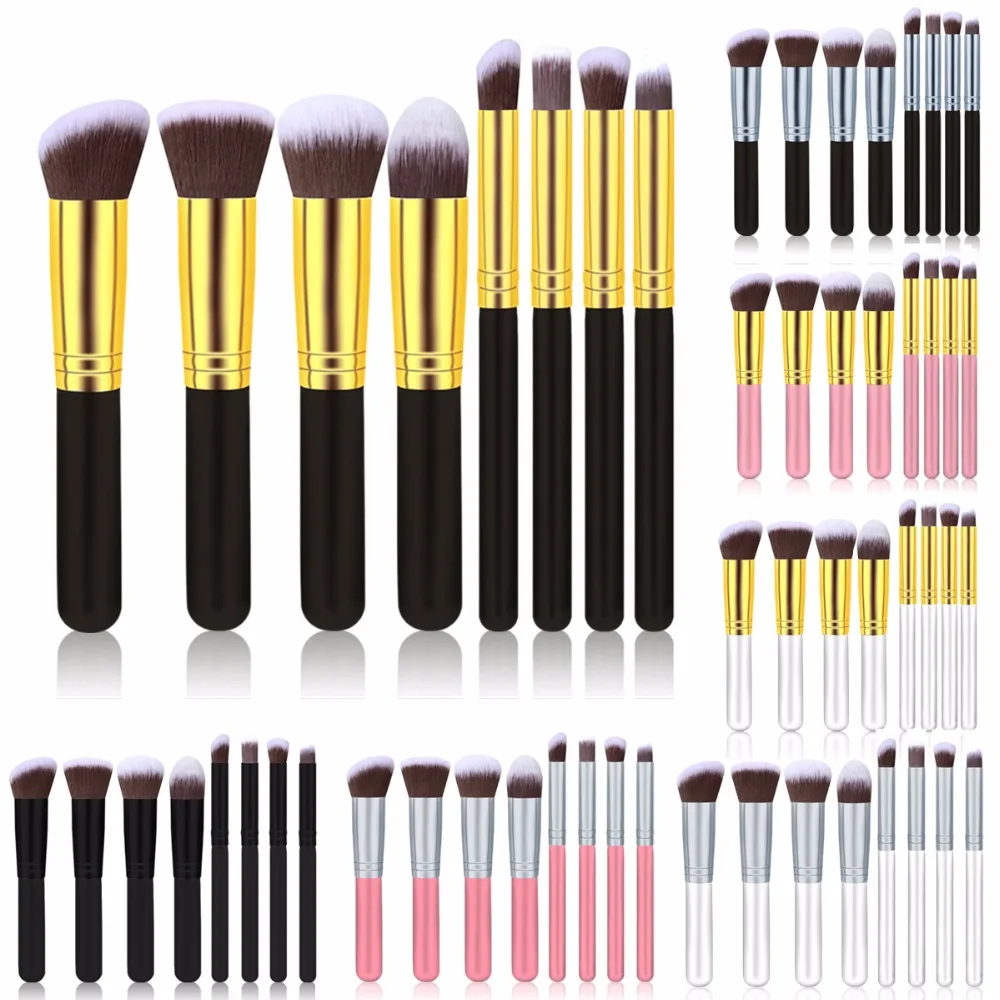 

Fulljion 7color 8pcs Professional Makeup Brushes Cosmetics Foundation Hand Paintbrushes of Makeup Kit Set Wooden Makeup Tools