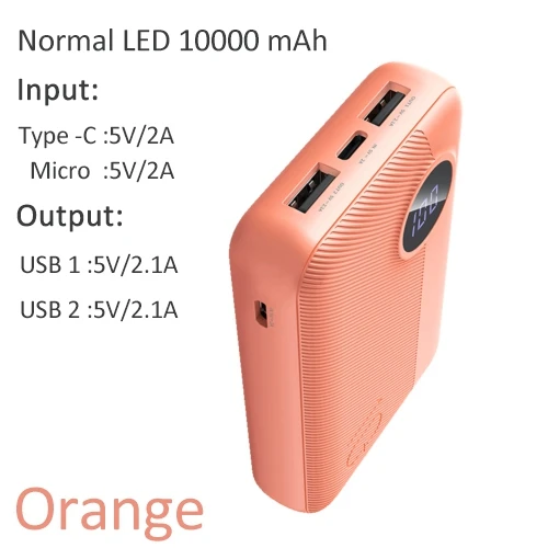 ROCK Mini power Bank 10000 мАч 18 Вт Тип C PD QC 3,0 QI Беспроводное зарядное устройство Внешний аккумулятор светодиодный дисплей USB быстрое зарядное устройство power bank - Цвет: Normal LED Display