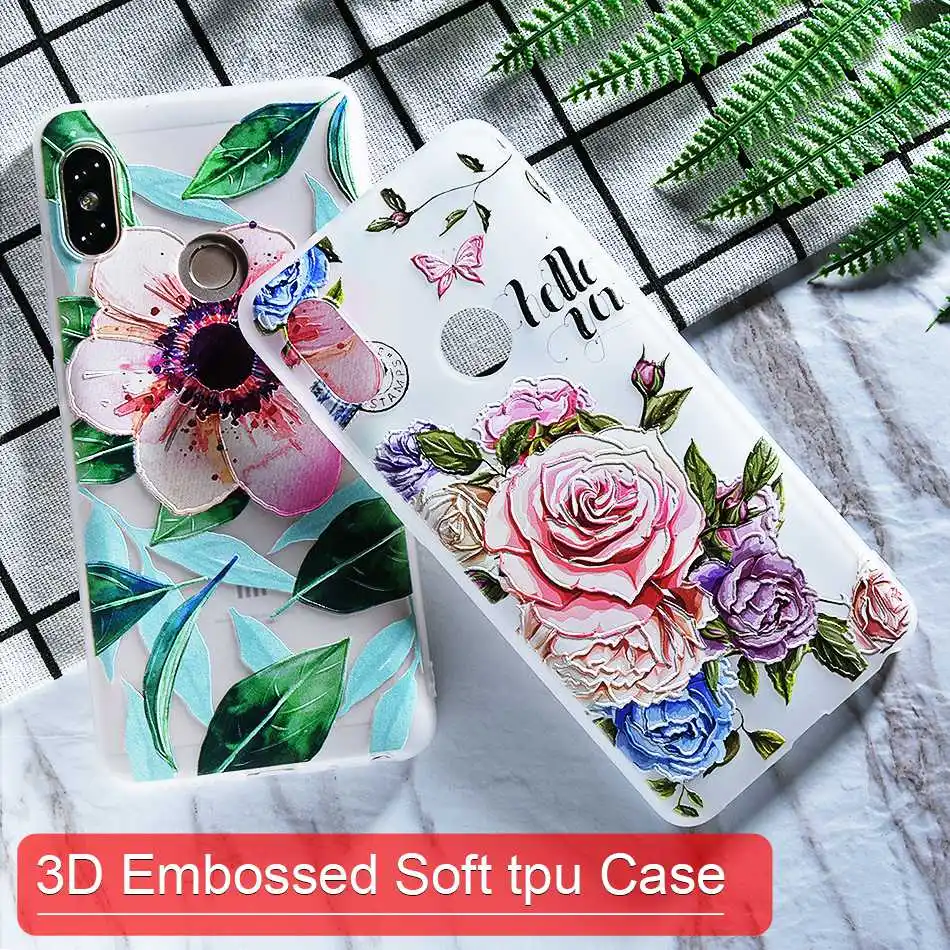 3D Relief Flower Case For Xiaomi Pocophone F1 Case For Xiaomi Redmi Note 5 5 Pro 5 Plus 5A 4A 5 4X Note 4 4X Silicone Case Coque (3)