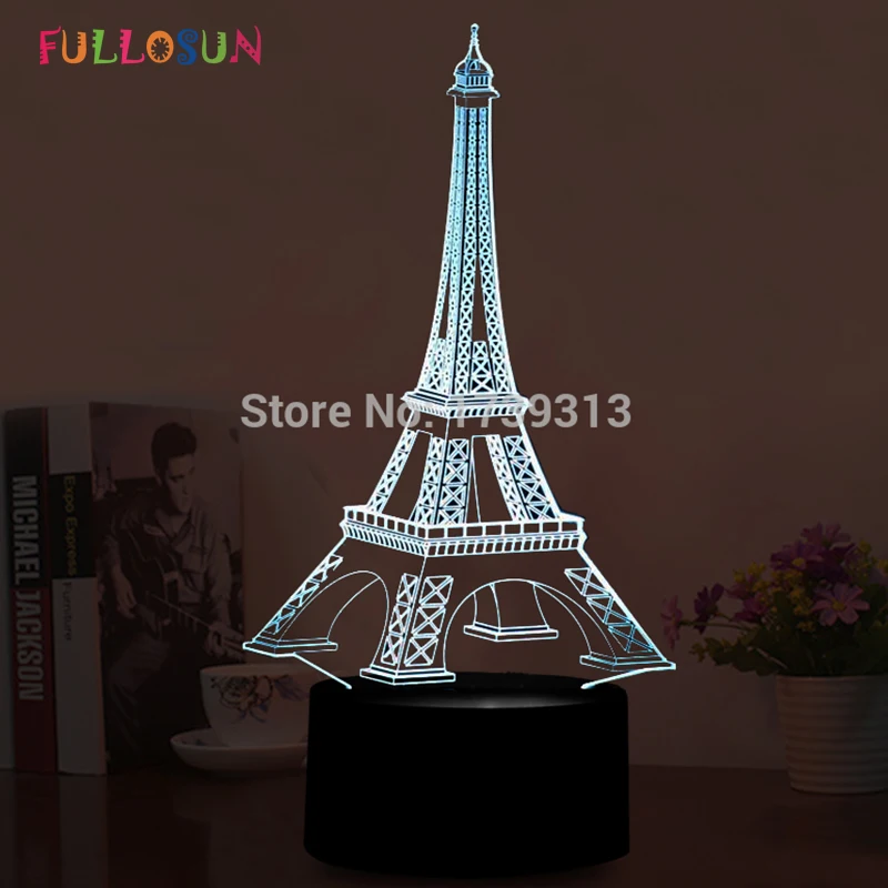 Us 15 7 3d Led Illusion Usb Lights Led Eiffel Tower Table Lamp With Colorful Flashing Decorations Lights Led Desk Lamp As Holiday Gifts In Night