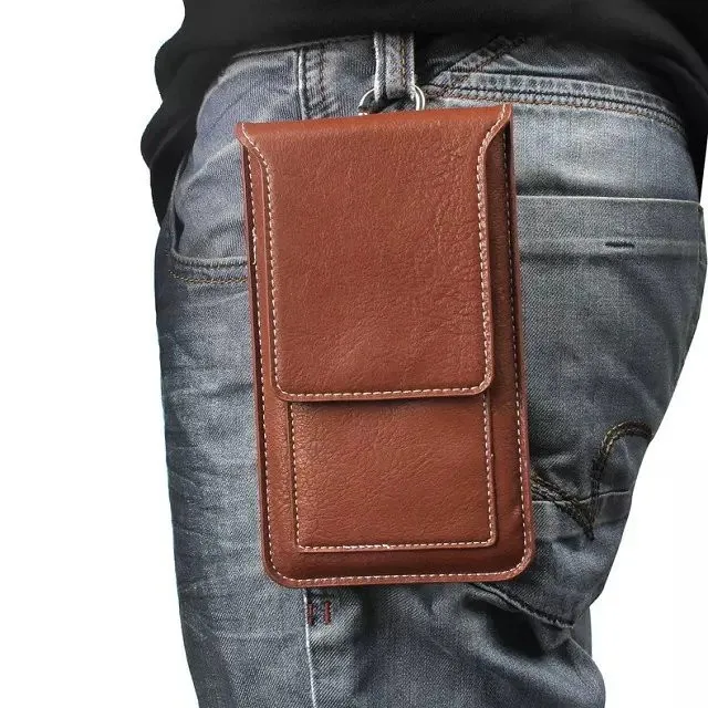 Vintage Belt Clip Holster Bag Hook Loop Pouch Leather Cover Case For huawei p8 p9 lite honor 7 5x 5c y6 g8 5.5&quot Below |