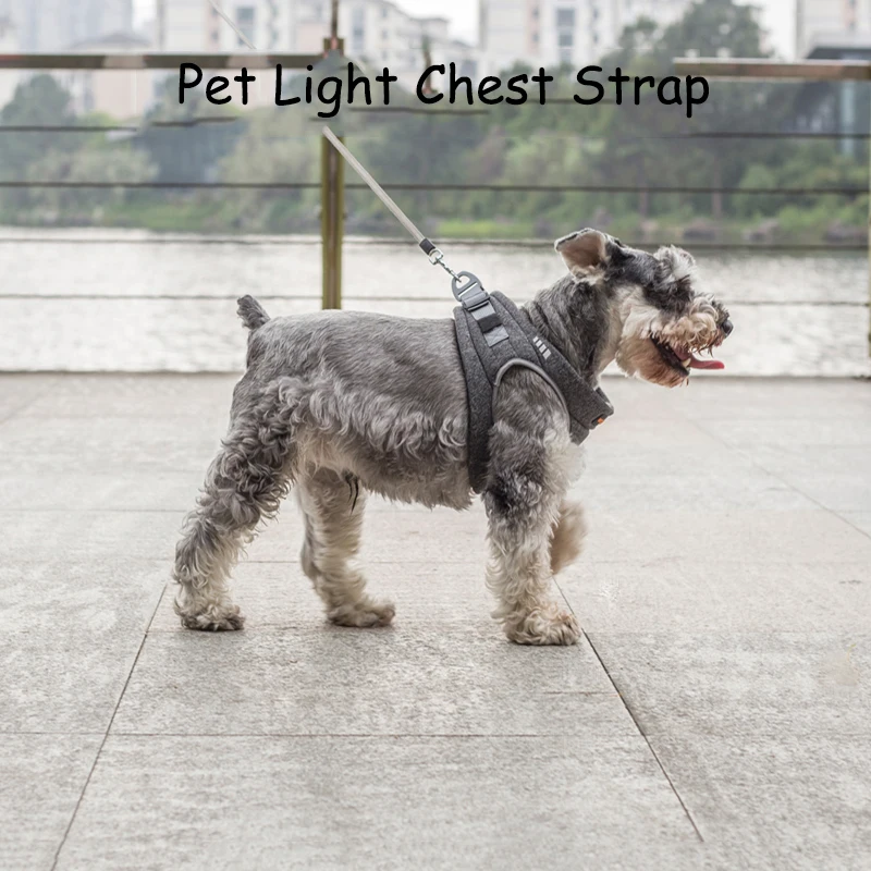 

@HE Pet light chest strap Adjustable Breathable Reflective Safety Pet Dog Harness Lead Dog Chest Straps Accessories