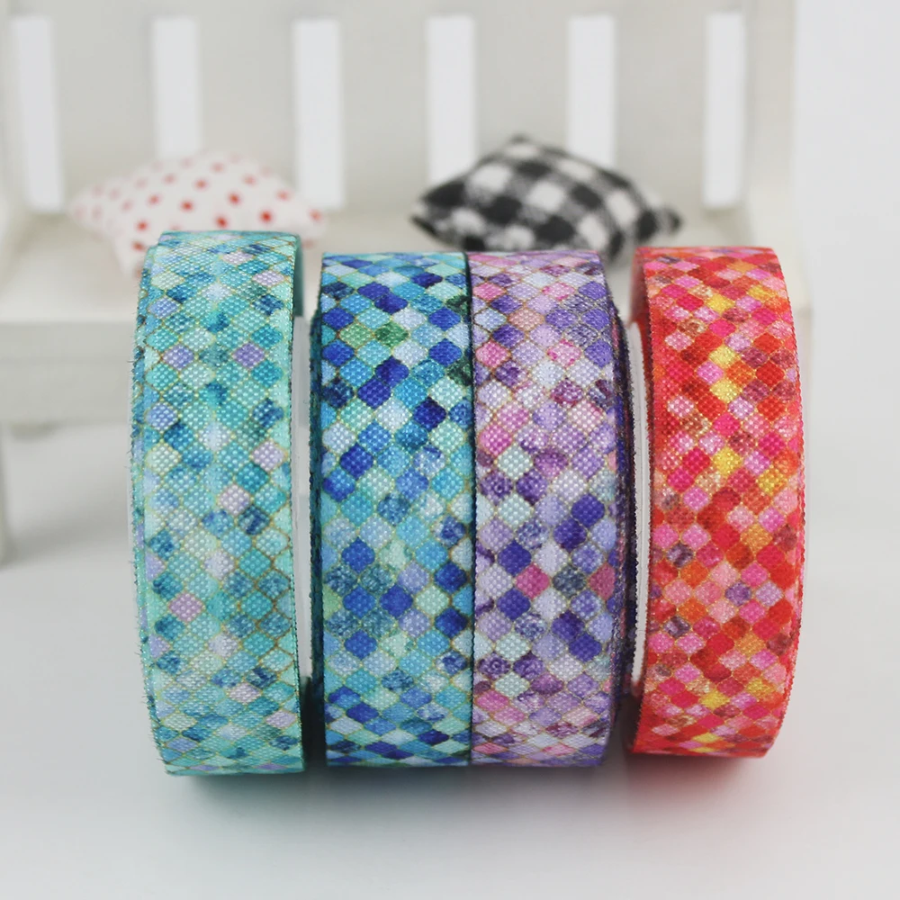 

16mm 5/8"sewing accessories quatrefoil moroccan print fold over elastic ribbon sewing accessories diy kids hairband ribbons