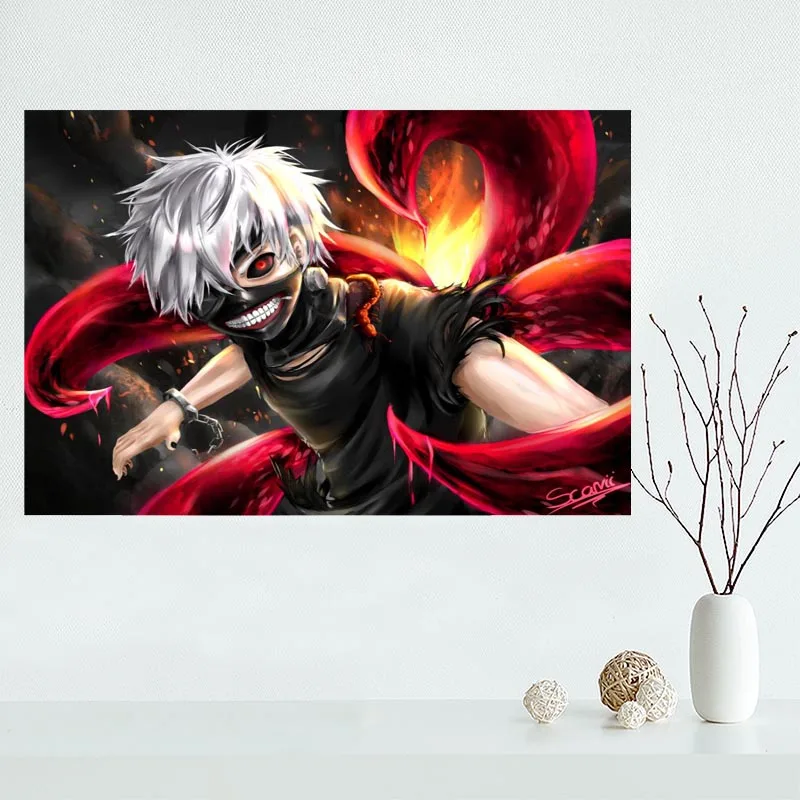 Nice Tokyo Ghoul Poster Custom Satin Poster Print Cloth Fabric Wall ...