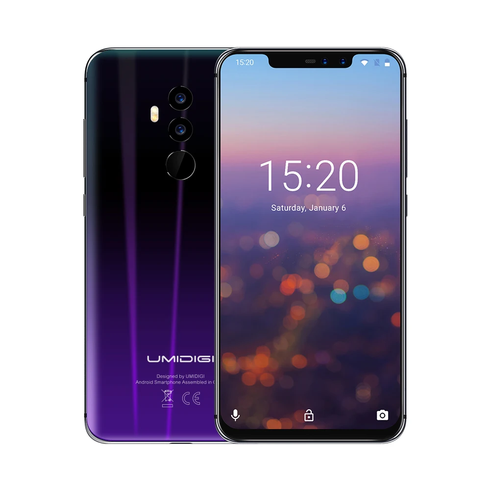 UMIDIGI Z2 4G Смартфон Android 8,1 Phablet 6 ГБ Оперативная память 64 Гб Встроенная память 6,2 "MTK6763 Octa Core 2,0 GHz 16.0MP + 8.0MP камеры мобильного телефона