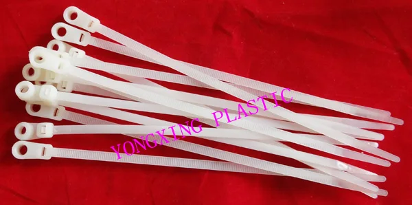

100pcs/lot nylon Zip mounted cable tie with hole 4.6*250