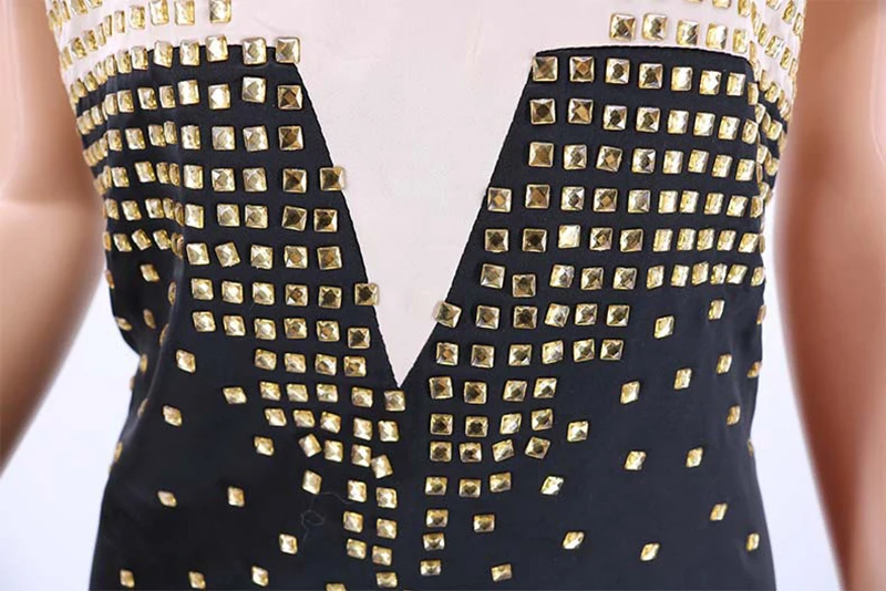 hot drilling fluffy embellished party dress
