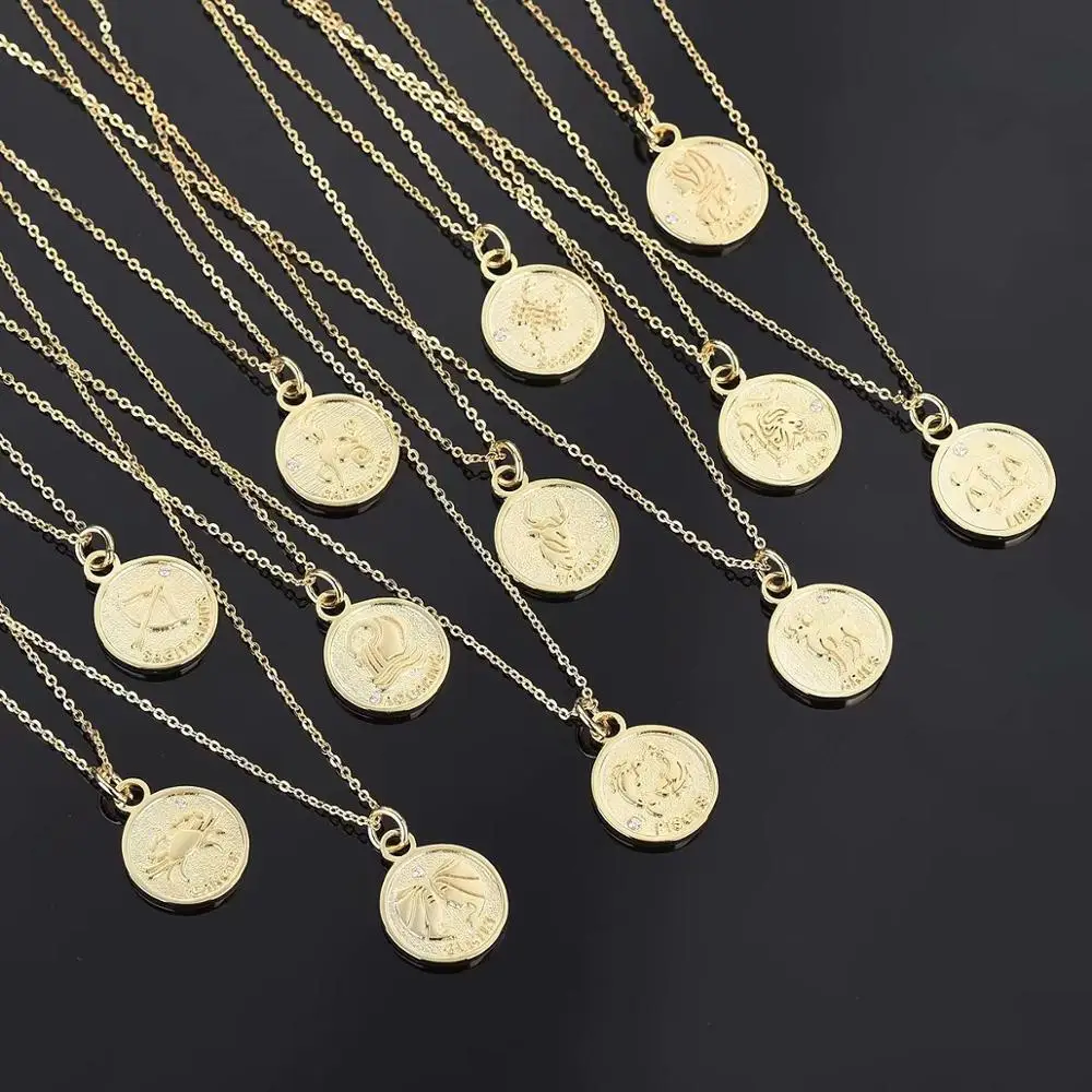 Simple 12 Constellation Gold Coin 