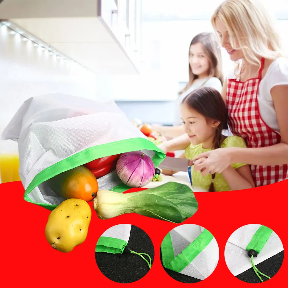

Hanging Baskets Fruit Net Bag Storage Mesh Bag Shopping Ecology Market Practical Handmade Durable
