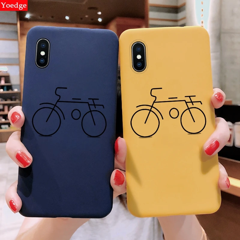 

Colorful TPU Bike Printed Case For iPhone 7 6 6s 8 Plus Luxury Phone Case For iPhone X XS Max XR Matte Soft Silicone Cover Coque