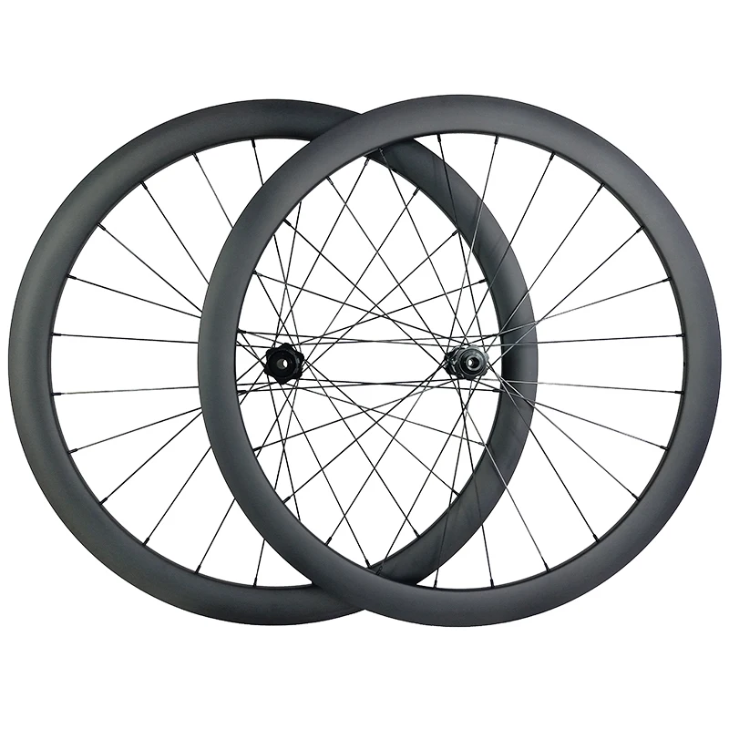 Discount 1390g 700c 42mm asymmetric road disc carbon wheels 25mm wide clincher tubeless 350S center lock cyclocross bicycle 12X100 12X142 0