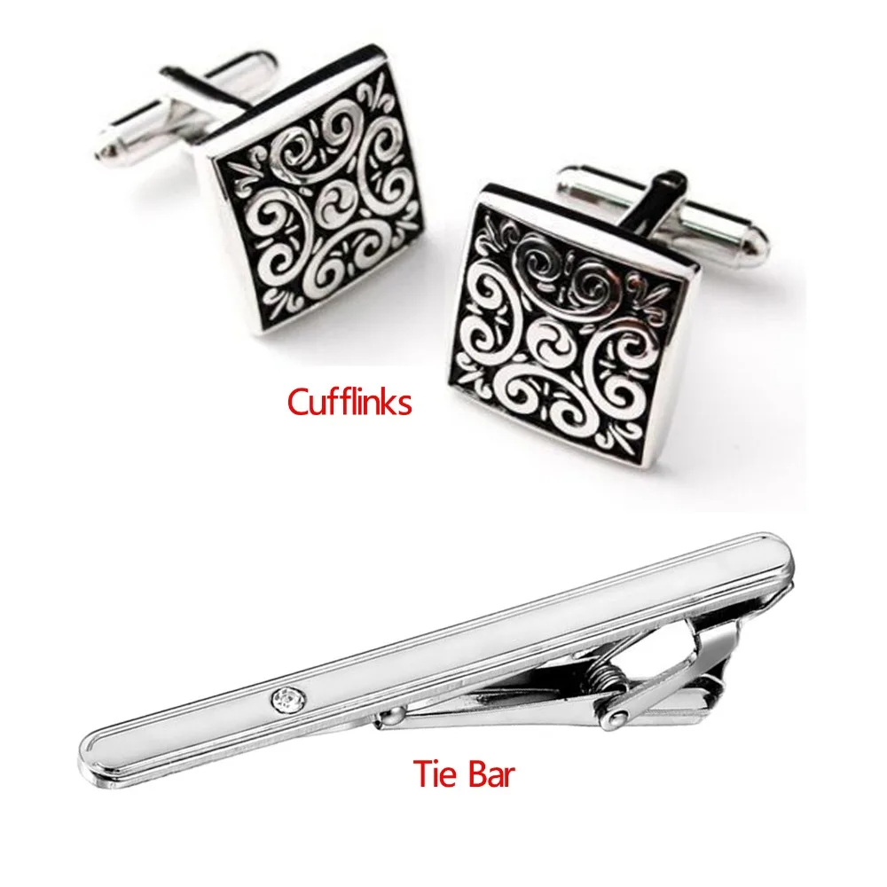 Personalized Classic Cufflinks and Tie Clip Sets for Men's gifts Custom