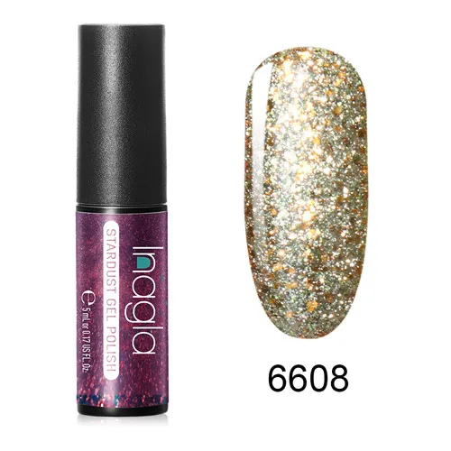 Inagla Starry Series Nail Polish 5ml Red Gold Blue Soak Off UV Gel Polish Glue Lacquer Manicure Nail Art Varnish Tool - Цвет: 6608