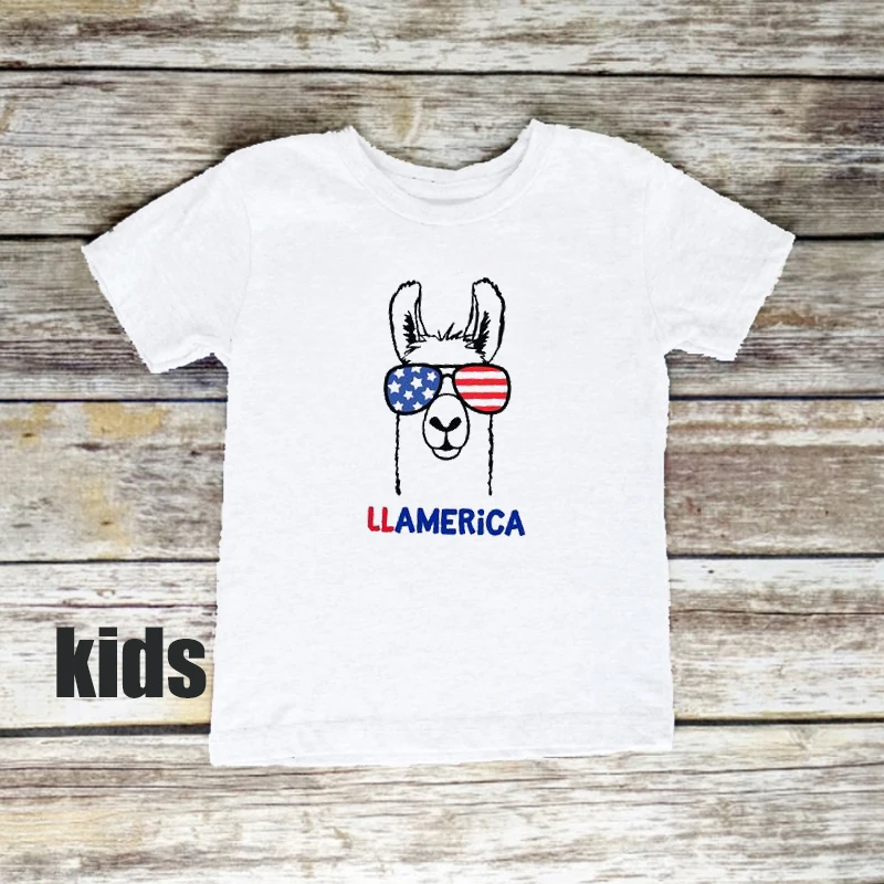 

Mommy Daddy Baby LLAMERICA Tshirt 4th of July Matching Shirts Mommy and Me Tops Outfits America Tee XXL New Fashion
