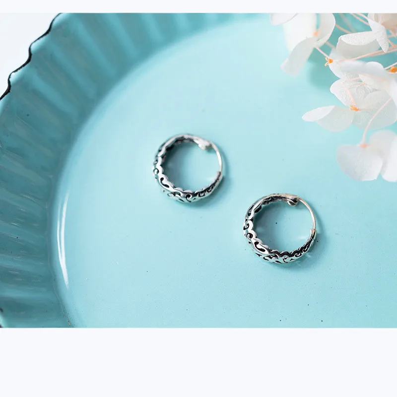 INZATT 925 пробы серебряные Винтажные серьги-кольца цветок для женщин день рождения этнические модные ювелирные изделия аксессуары GFit