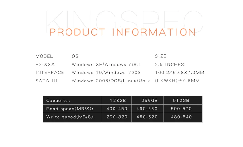 Kingspec 2," SSD 128 ГБ 256 ГБ 512 ГБ Внутренний твердотельный SSD HDD жесткий диск ssd SATA III ssd накопитель для ПК/ноутбука/рабочего стола