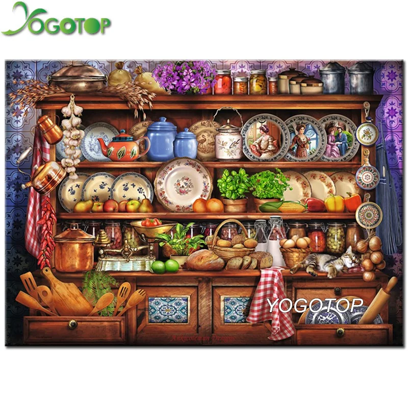 

YOGOTOP kitchen tools food Diy Diamond Painting Handmade Cross Stitch Picture Mosaic Diamond Embroidery Full Square Drill QA604