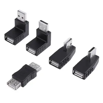 

Five in One 90 Degree USB 2.0 A Male to Female Adapter Connector converter 5pcs/pack