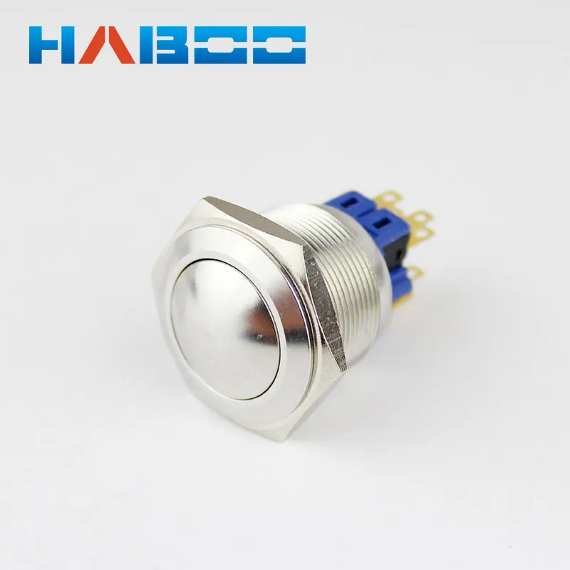 

10pcs/lot ball head metal switch anti vandal ball head dia.25mm latching push button switch waterproof IP67 on-off 250V 3A