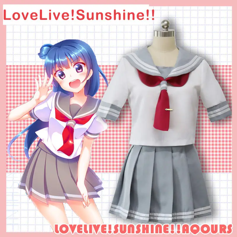 Aqours Cosplay Love Live! Sunshine School Uniform Costume Sailor suit