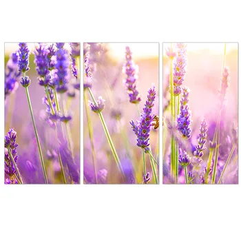 

Modern Canvas Painting on Canvas Flower Purple Lavender Oil Painting Beautiful Provence Scenery Picture Poster Home Decoration
