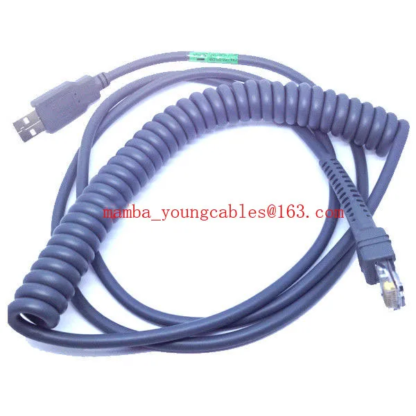 

10ft Coiled USB Barcode Scanner Cable for Symbol LS2208 LS4208 LS9208