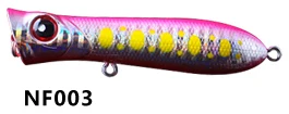 NOEBY Поппер рыболовные приманки приманка на щуку морскую форель пластиковый рыболовный воблер, твердая наживки плавающие наживки искусственная приманка море 8 см/11,5 г - Цвет: NF003