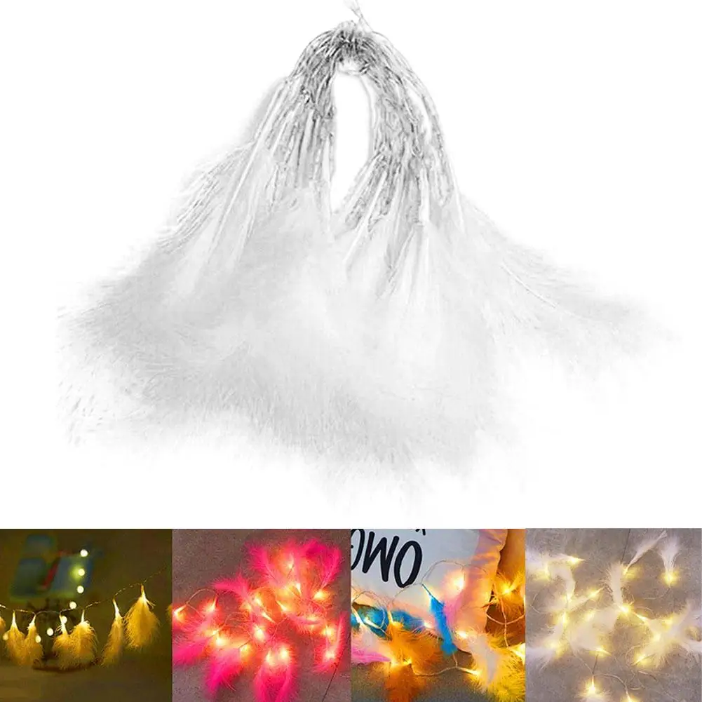 

HOT SALE Battery Powered Fairy Feather Shape LED Night String Light Party Home Decor